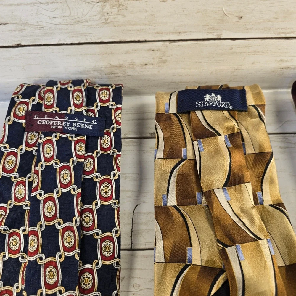 Lot of 9 Mens Designer Silk Ties Banana Republic Geoffrey‎ Beene Stafford Floral